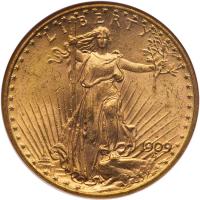 1909-S $20 St. Gaudens NGC MS63