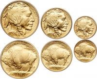 A 3-Piece Set of 2008-W American Buffalo $5, $10 and $25 Gold Coins PCGS MS69