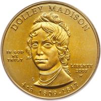 $10.00 2007-W Dolley Madison Gold Â½ ozt PCGS MS70