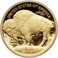 2008-W American Buffalo $10 Gold Coin Proof Gold Buffalo Â¼ ozt PCGS PF69 DC - 2