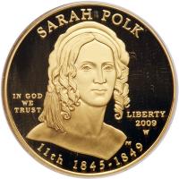 $10.00 2009-W Sarah Polk Gold Â½ ozt PCGS PF70 DC