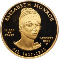 $10.00 2008-W Elizabeth Monroe Gold Â½ ozt PCGS PF70 DC