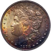 1878 Morgan $1. Strongly Dbld Tail Feathers NGC MS63