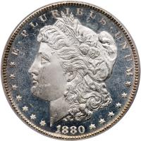 1880-CC Morgan $1. Rev of 1879 PCGS MS63 PL