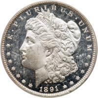 1891 Morgan $1 ANACS MS62 DMPL