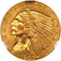 1927 $2.50 Indian NGC MS65