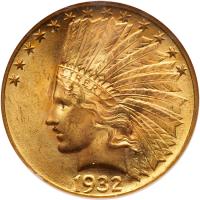 1932 $10 Indian NGC MS65