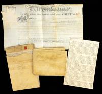 35 Documents from the Mid-1600s to Mid 1800s: Land Grants, Deeds, Indentures, Wills and Sales: A Beautifully Kept Collection