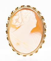 Victorian Era, Neo-Classical Cameo Brooch in 10K Gold Bezel