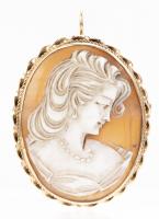 Fine Vintage 20th Century Shell Cameo in 14K Yellow Gold Bezel