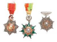 Three Silver Turkish Medals: 4th Class Order of Medjidie and High Order of Honor Medal