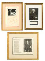 Holmes, Oliver Wendell Sr., Archibald Joseph Cronin and Edwin Markham 
Signatures all Three Beautifully Presented.
