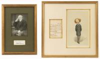 Browning, Robert; Salutation and Signature + Algernon C. Swinburn ALS. Both in Deluxe Presentations.