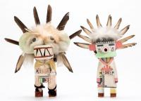 Two large Kachinas by Chester Poleyestewa, Acclaimed, Highly Collected Kachina Carver, "White Ogre" and "Morning Kachina"