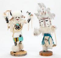 "White Buffalo" Kachina Doll and "White Cloud" Kachina Doll, Both Exceptionally Well Carved and Decorated.