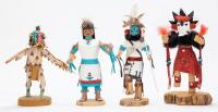 Four (4) Kachinas, "Horse", "Prickley Pear", "Drow Mother" and a Spectacular Eagle Dancer by Joseph Duwyenie, Entirely of Wood