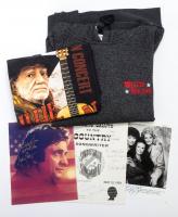 Collection of Johnny Cash Ephemera Including Two Autographs, The Carter Sisters, Willie Nelson Swag and Memorial Service Photos