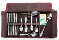 International Sterling Flatware Set: Silver Rhythm 68 Pieces in Case