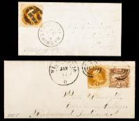 1869 1Â¢ & 2Â¢ Pictorials on Two Covers Incl. Combination