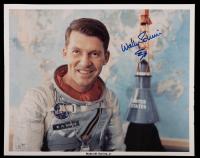 Wally Schirra Mercury Space Suit 10x8 Lithograph signed in blue marker with Sigma 7 symbol