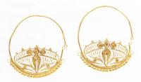 Beautiful Pair of Antique Persian Earrings in 16.5K Yellow Gold