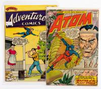 Adventure Comics No.191 D.C. Comics 1953 and The Atom No.1 D.C. Comics 1962 signed Gil Kane on first page.