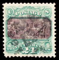 24Â¢ green & violet Used Stamp