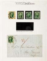 1855 10Â¢ Green Imperforates Group Incl. Cover