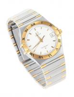 Men's Vintage Omega Constellation in Stainless Steel with an 18K Yellow Gold Fixed Bezel, Excellent Pre-Owned Condition.