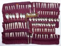 Sterling Silver Flatware Setting for 12, Walllace Normandie Pattern (1933-1996) 134 Pieces