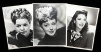 Dinah Shore, Francis Langford and Anne Shirley: Three Gorgeous, Oversized B&W Portraits on Double Weight Paper Signed and Inscri