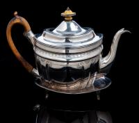 Very Scarce Regency Period Teapot with Peter and Anne Bateman Hallmark of Hester Bateman Family of Acclaimed British Silversmith