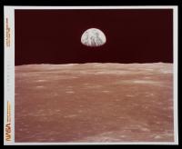 Apollo 8 Earthrise Original NASA Worm Logo Photo