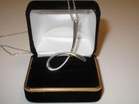 Scarce Tiffany & Co., Elsa Peretti Letter "J" Sterling Silver Pendant and Chain