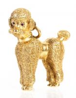 Lady's 14K Yellow Gold Poodle Pendant (18.75 grams) with Ruby Eyes