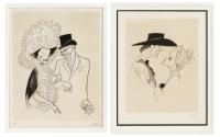 Hirschfeld, Al. Two Lithographs: "High Noon" & "Love Among The Ruins" Signed Editions