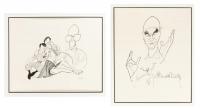 Hirschfeld, Al. Two Lithographs; "Patrick Stewart, A Christmas Carol" and ""George Abbott, Damn Yankees"