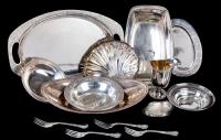 Collection of Sterling Silver Trays and Bowls: Gorham, Wallace, Fisher in Very Fine Condition