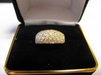 Lady's 18K Yellow Gold and Diamond Cluster Ring with 35+ Accent Diamonds