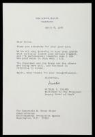 Reagan, Ronald: Michael Deaver, Reagan Chief of Staff, TLS to W. Ernst Minor EPA Administrator Regarding Reagan and Jim Brady's