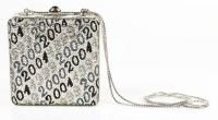 Judith Leiber Vintage Limited Edition Silver and Black Crystal Box Clutch with Original Felt Bag, Box and Registry #4 of 75