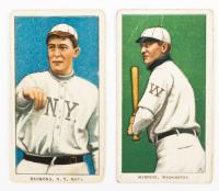 Two (2) T-206 Piedmont Baseball Cards: Bugs Raymond, NY Nationals and George McBride, Washington Senators. Both in VG Condition