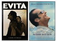 AS GOOD AS IT GETS and EVITA: Film Posters Signed by Directors James Brooks and Alan Parker