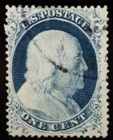 1Â¢ blue, type IV Used Stamp