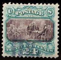 24Â¢ green & violet, 1875 Re-issue Used Stamp