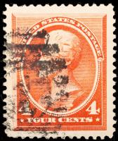 4Â¢ carmine Used Stamp With Jumbo Margins