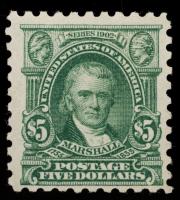 $5 light green Mint Stamp