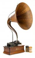 Edison Player with Impressive Original Wood Edison Cygnet Horn