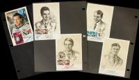 Unusual Collection of 19 Signed Cosmonaut Portrait Postcards Each With Their Corresponding Commemorative Stamps