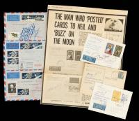 The Man Who Sent Letters and Postcards To The Moon: Friedrich Schmiedl. One Cover Signed by Buzz Aldrin COA by Zarelli